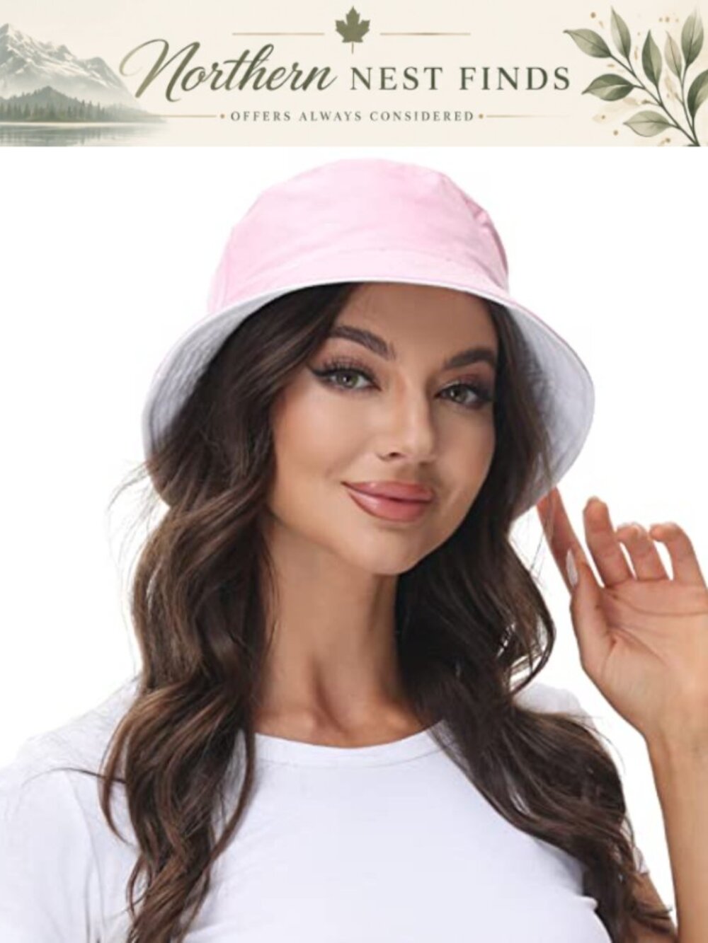 Womens Reversible Bucket Hat Packable Summer Sun Hat UV Protection One Size